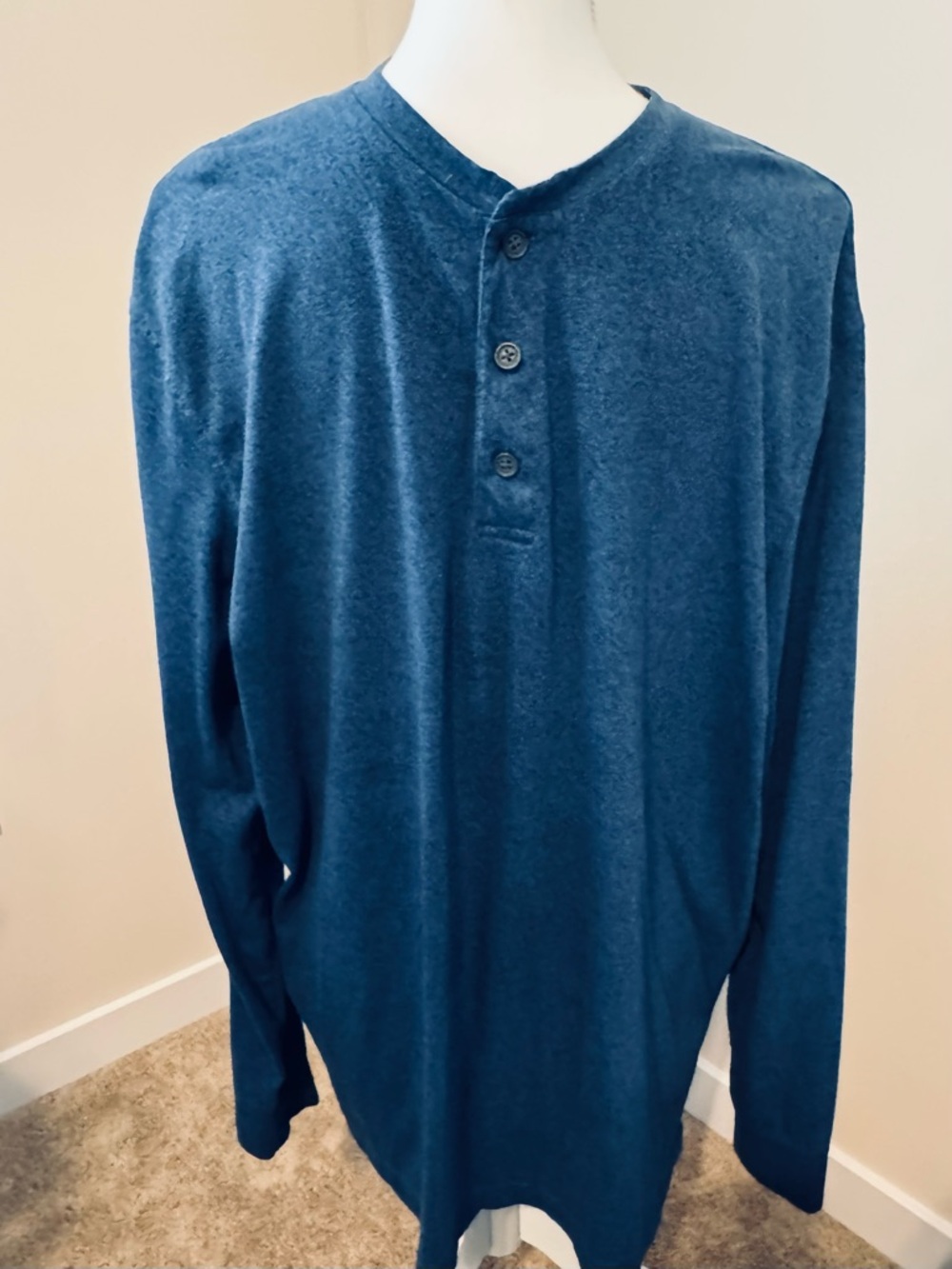 croft & barrow Men's Long-Sleeve Henley - Deep Navy Blue